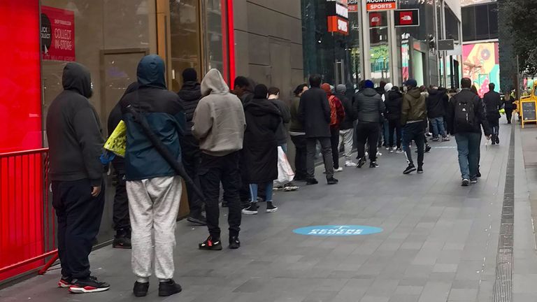 Sony PlayStation 5
Photo taken with permission from the twitter feed of @AussieHarj of people queuing for the new Sony PS5 outside GAME at Westfield in Stratford.