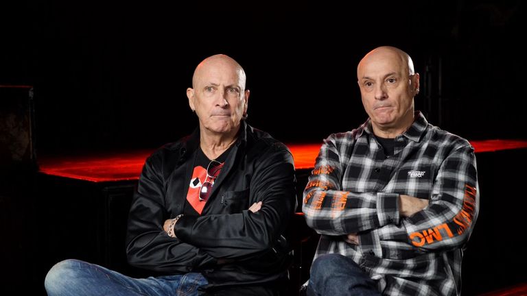 Brothers Fred and Richard Fairbrass of the pop band Right Said Fred talk to Sky News about their thoughts on the coronavirus pandemic