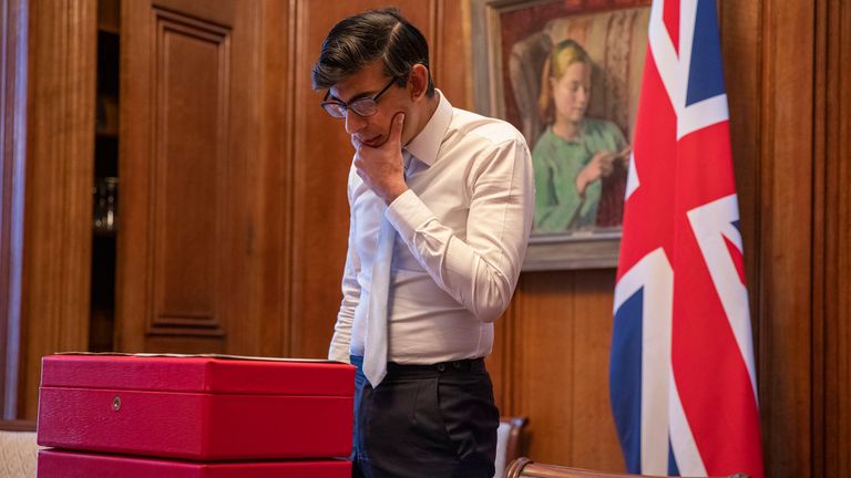 Rishi Sunak preparing his spending review speech