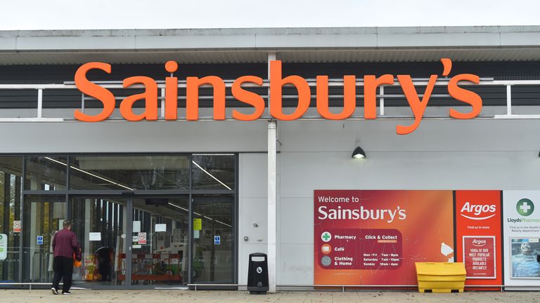 A general view outside Sainsbury&#39;s and Argos as they announce Sainsbury&#39;s will cut 3,500 jobs and close 420 Argos stores on November 05, 2020 in Newcastle Under Lyme, Staffordshire