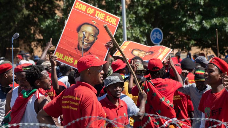 This protest was thwarted by the Economic Freedom Fighters (EFF)