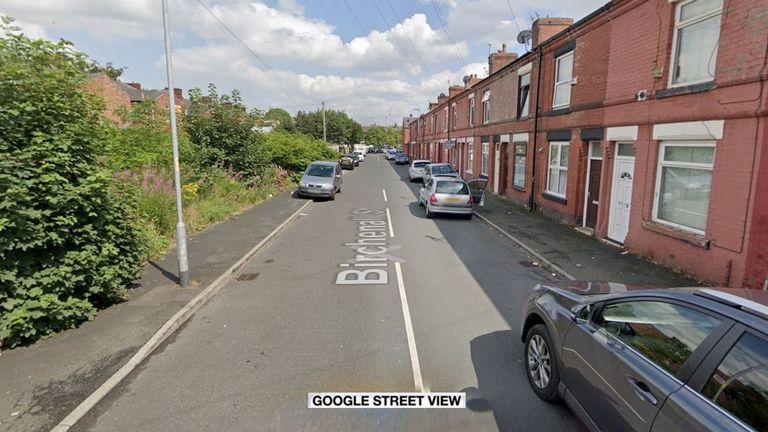 Police were called to Birchenall Street in Moston on the night of the bonfire.  Photo: Google Street View