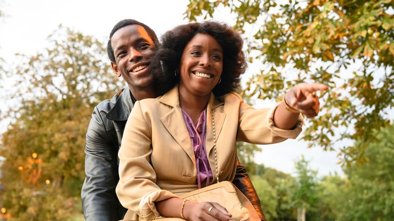 Franklyn (Micheal Ward), Martha (Amarah-Jae St-Aubyn) in Small Axe film Lovers Rock. Pic: BBC/McQueen