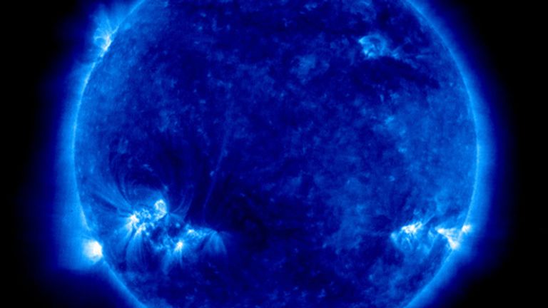 Ultraviolet image of the sun captured by the EIT on Friday