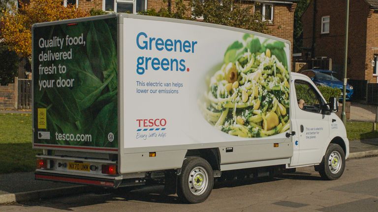 Tesco&#39;s electric vehicle delivery fleet will be expanded following its London launch. Pic: Tesco