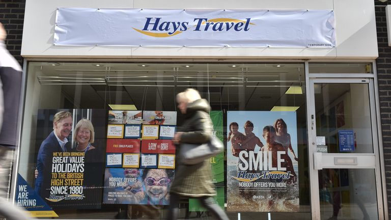 The firm bought all 555 Thomas Cook stores and reopened them under the Hays Travel banner