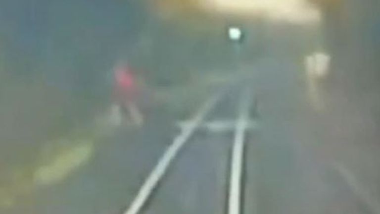 Network Rail release footage of jogger running in front of oncoming train