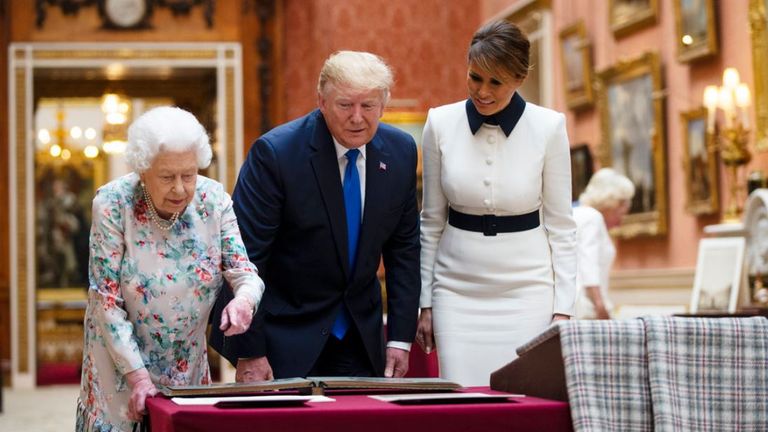 The Queen showed the Trumps items from the Royal Collection during their UK visit last year
