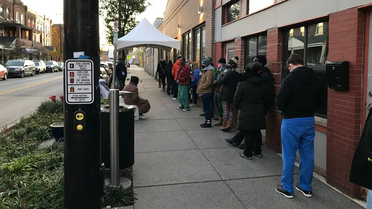Some voters have waited in the cold since 7am