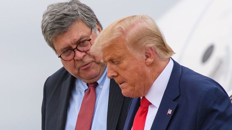 Attorney General William Barr with Donald Trump