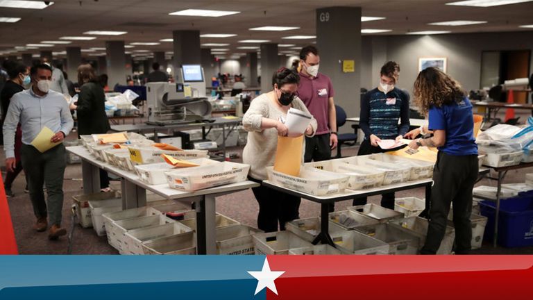 Election officials count ballots in Wisconsin