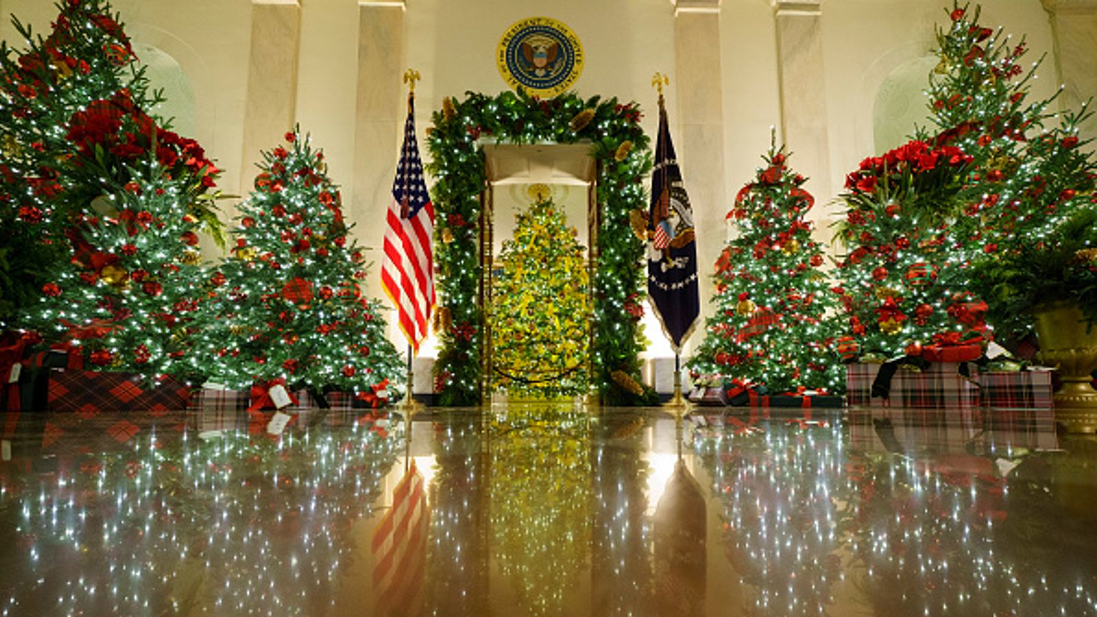 Melania Trump unveils White House Christmas decorations - weeks after  secret recording revealed | US News | Sky News