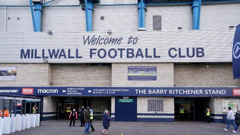 Fans arriving at the stadium before the Sky Bet Championship match at The Den, London.