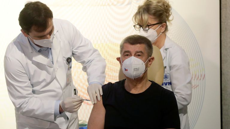 Czech PM Andrej Babis gets coronavirus vaccine