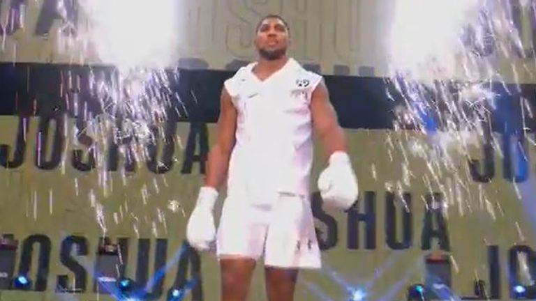 Anthony Joshua enters the ring 