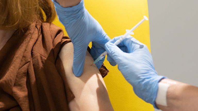 Undated handout file photo issued by the University of Oxford of a volunteer being administered the coronavirus vaccine developed by AstraZeneca and Oxford University. The vaccine, which has been described as a "game changer", has now been approved for use in the UK by the Medicines and Healthcare products Regulatory Agency (MHRA).