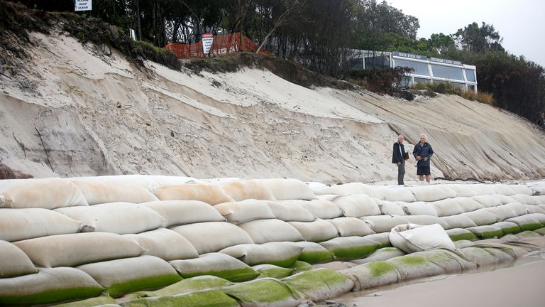 Byron Bay&#39;s beaches face further erosion as wild weather and hazardous swells lash the northern NSW coastline