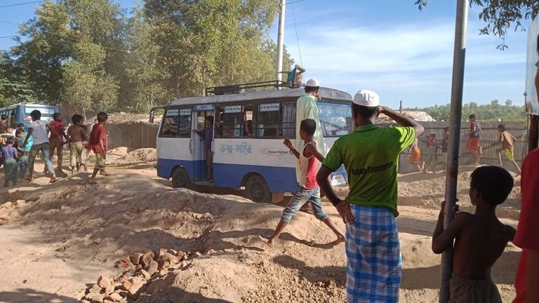 Rohingya refugees in Cox&#39;s Bazar camp, as some of them are put on coaches and sent to a remote island. pics from Neville Lazarus who has a contact in the camp. 