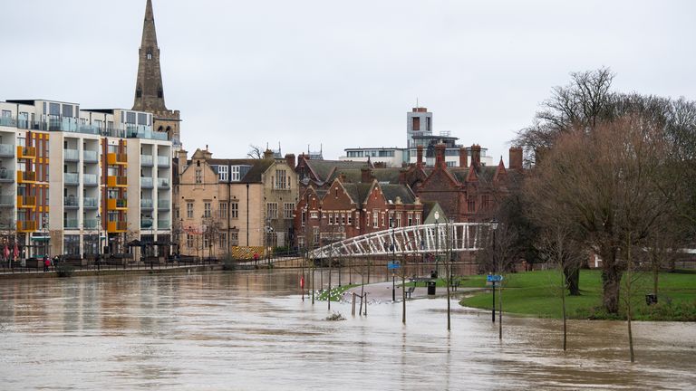 Flooding in Bedford where the River Great Ouse has burst its banks, after residents living near the river in north Bedfordshire were "strongly urged" to seek alternative accommodation due to fears of flooding.