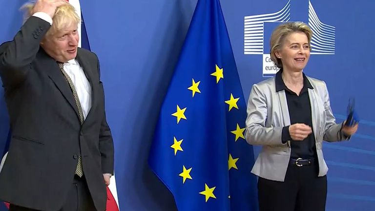 Boris Johnson and Ursula von der Leyen in Brussels together