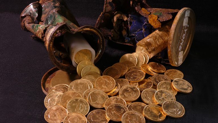 Coins dating back to apartheid-era South Africa were found in Milton Keynes