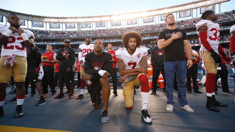 Former US Special Forces soldier and American football player Nate Boyer, with football player and activist Colin Kaepernick.