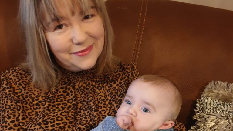 Julie, here with her grandson, works with vulnerable children