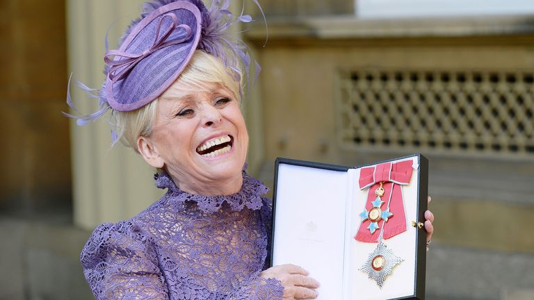 Barbara Windsor after being made a dame in 2016