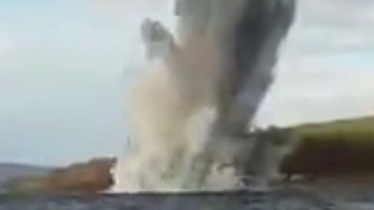 Royal Nay detonates a mine off coast of Scotland