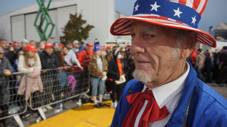 A Donald Trump supporter at a rally in Valdosta, Georgia