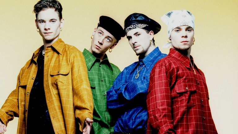 East 17 in 1995. Left to right: Tony Mortimer, John Hendy, Terry Coldwell and Brian Harvey