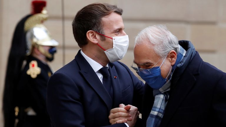 French President Emmanuel Macron with Angel Gurria