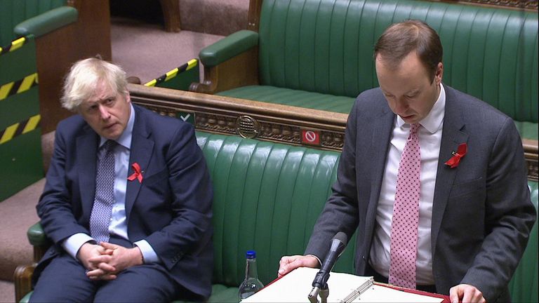 Health Secretary Matt Hancock was teary as he recounted the death of his step-grandfather due to COVID-19