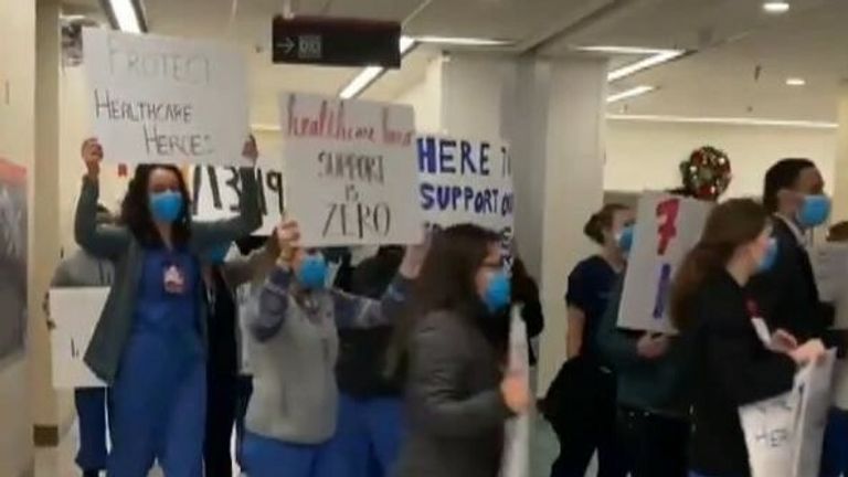 Healthcare workers protest
