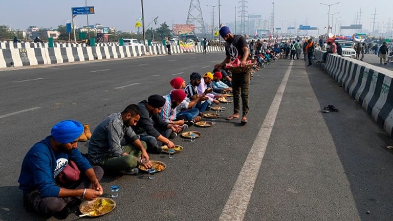 Farmers are blocking roads around New Delhi after being blocked from marching into the capital