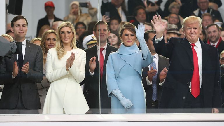 Ivanka Trump at her father Donald Trump's inaugural parade in 2017
