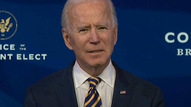 Joe Biden implores the US public to wear a mask
