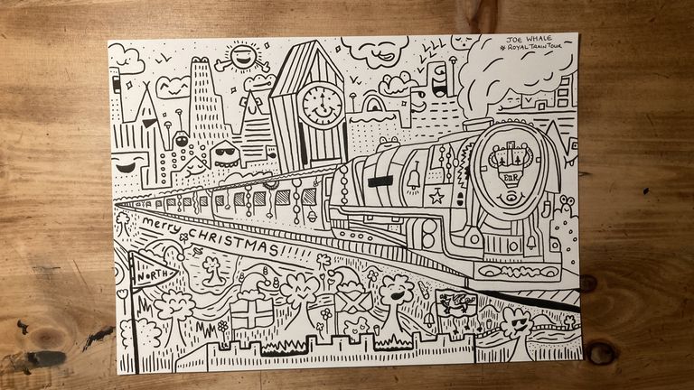 Schoolboy artist Joe Whale has created a doodle to mark the trip 