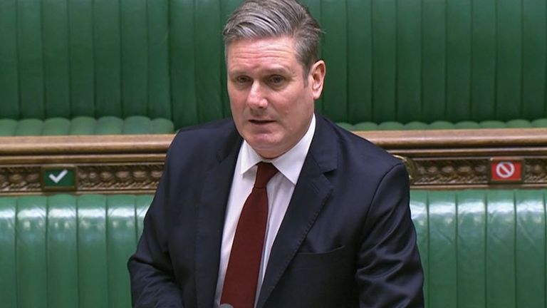 Labour leader Sir Keir Starmer during the debate in the House of Commons on the EU (Future Relationship) Bill.