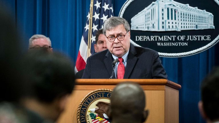 US Attorney General Bill Barr held the same post at the time of the attack