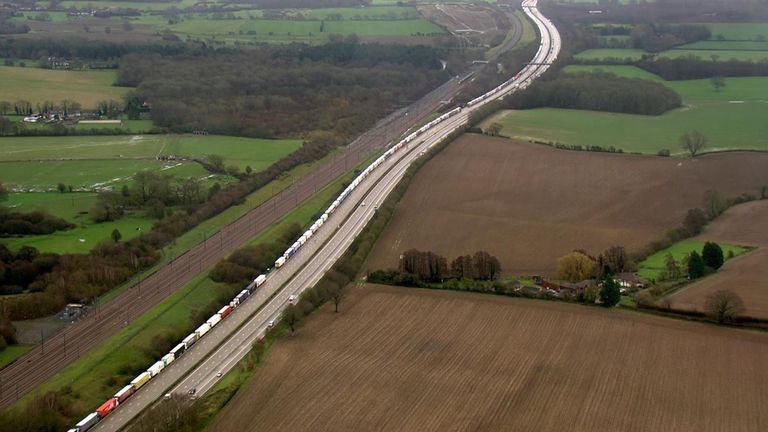 Hundreds of lorry drivers are still stuck on the M20 motorway in Kent after France banned entry from the UK.