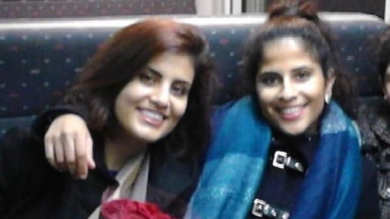 Loujain al-Hathloul (L) and her sister Lina al-Hathloul