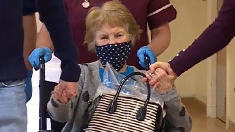 Margaret Keenan leaves hospital a day after receiving first Pfizer/BioNTech vaccine