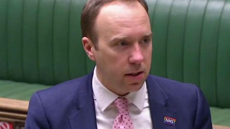 Matt Hancock tells the Commons that most of England will go into Tier 4