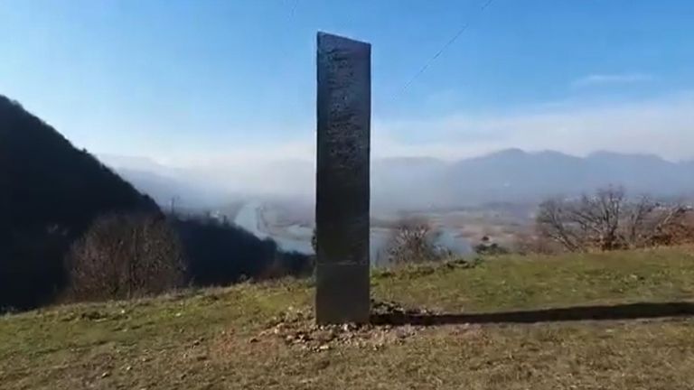 The monolith has appeared in Romania. Pic: Ziar Piatra Neamt
