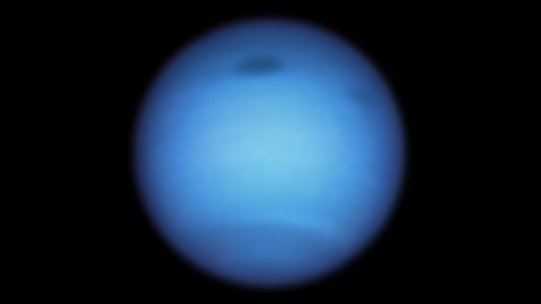 A storm on Neptune has suddenly reserved direction. Pic: NASA
