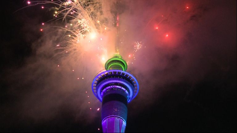 A huge fireworks display in Auckland helped New Zealanders welcome in 2021.