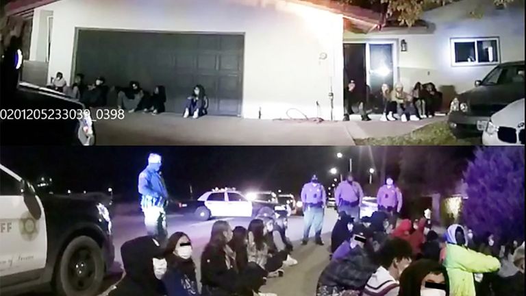 Nearly 160 people were arrested at the party. Pic: Los Angeles County Sheriff&#39;s Department