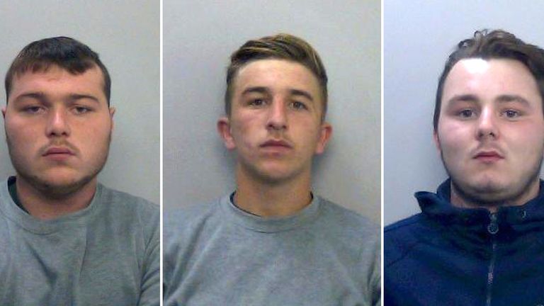 Undated handout file photos issued by Thames Valley Police of (left to right), Henry Long, Jessie Cole and Albert Bowers. The Court of Appeal will rule on whether Pc Andrew Harper&#39;s killers&#39; sentences for manslaughter are &#34;unduly lenient&#34; following a bid by the Attorney General to have them increased.