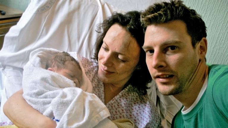 Rhiannon Davies, Richard Stanton and their baby Kate